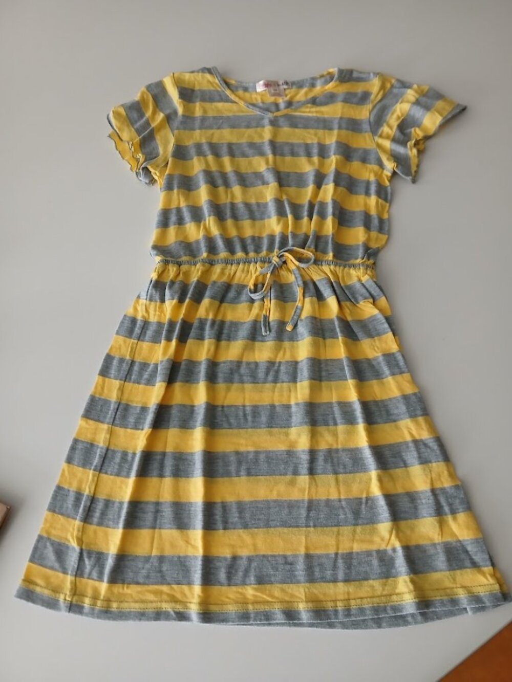 Yellow & Heather Grey T-Shirt Dress - size girls 16